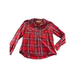 Red Camel Plaid Long Sleeve Button Down Shirt Women's Size Large